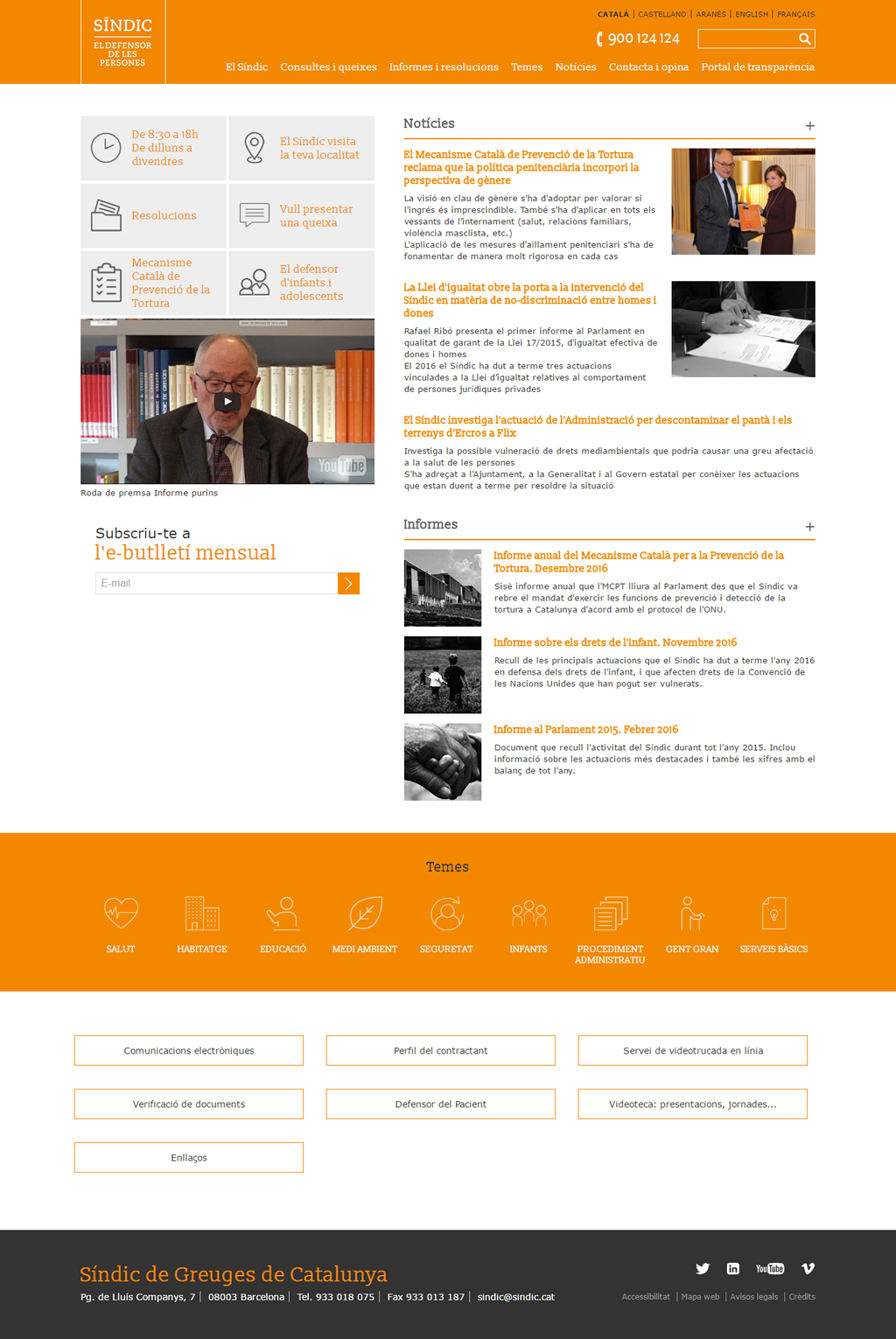 Síndic de Greuges de Catalunya - Inici